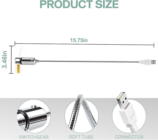 USB Desk Fan with LED Clock Display