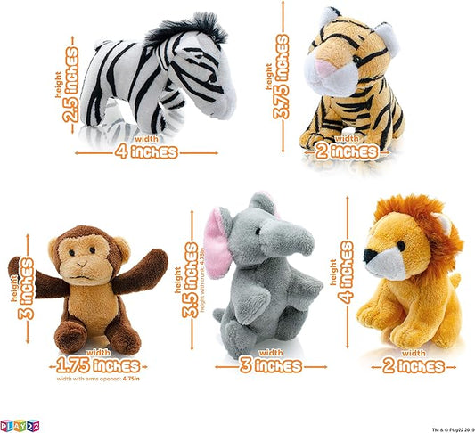 Soft Plush Educational Animals Set